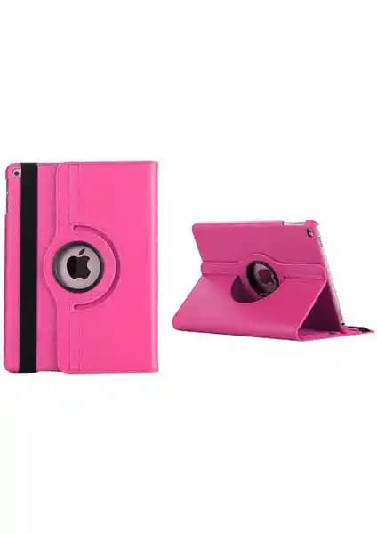 Apple iPad 10.2 2021 (9. Nesil) Koyu Pembe Uyku Modlu 360 Dönebilir Standlı Kılıf