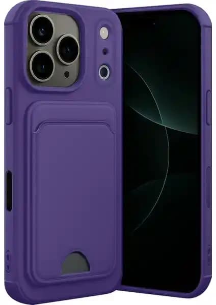 Apple iPhone 17 Pro Uyumlu Kamera Koruyucu Kartlı Silikon Kılıf Modern Tasarım