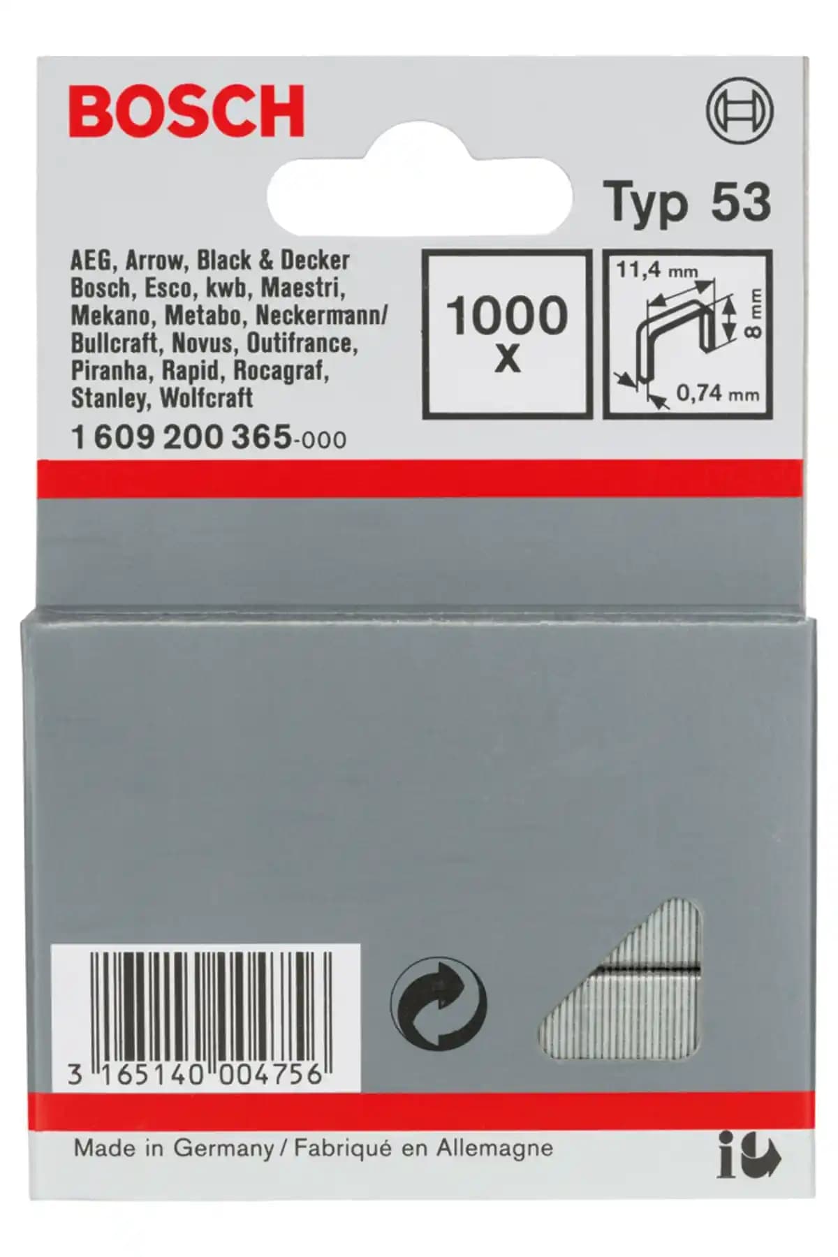 Bosch Zımba Teli Tip 53 11.4x0.74x8 Mm: Yüksek Performanslı Mekanik Zımba Teli