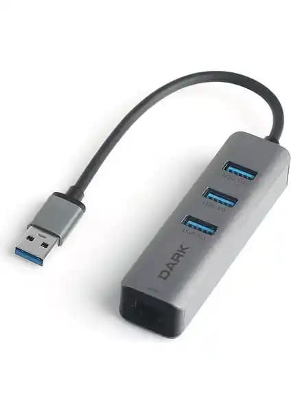 Dark USB Type-A to RJ45 Gigabit Ethernet ve 3x USB 3.0 Hub Çoklayıcı Adaptör İncelemesi