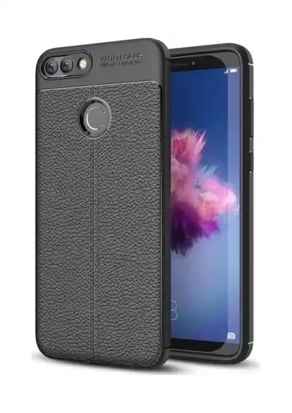 Huawei P Smart (2018) için Deri Görünümlü Silikon Kılıf Şıklık ve Koruma Sunar
