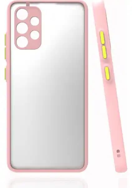 KNY Samsung Galaxy A32 4G Kılıf Renkli Kenarlı Buzlu Kamera Koruma Kapakları