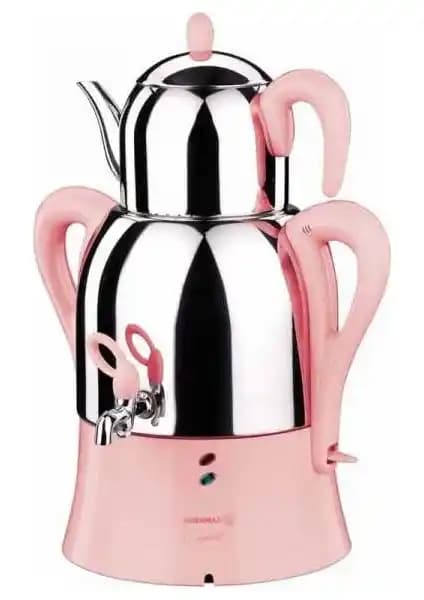 Korkmaz Çaykolik InoxPembe Semaver ve Demkolik InoxSiyah Elektrikli Çaydanlık Karşılaştırması