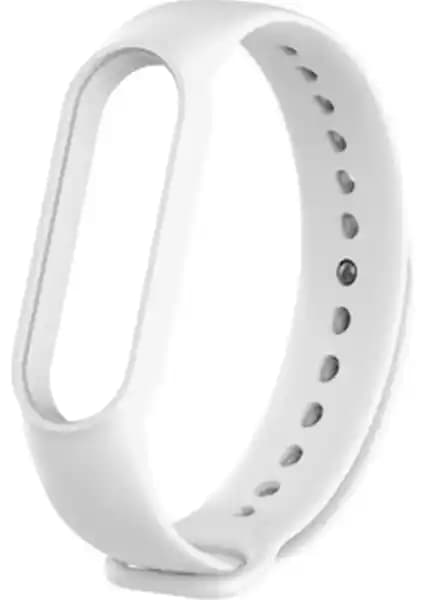Kyver Xiaomi Mi Band 5 ve 6 Uyumlu Beyaz Silikon Kordon Pratik ve Şık Tasarım
