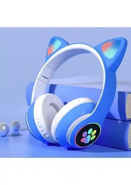 Novatis Renkli LED Işıklı Kablosuz Çocuk Kulaklığı Bluetooth ve SD Kart Desteği ile