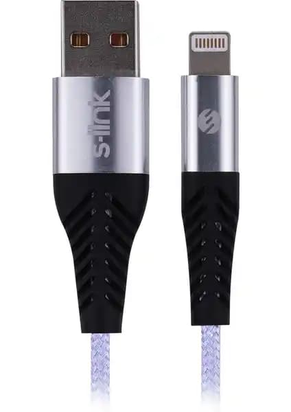 S-Link Lightning 3A 1 M Hızlı Şarj ve Veri Aktarım Kablosu Apple Cihazları İçin