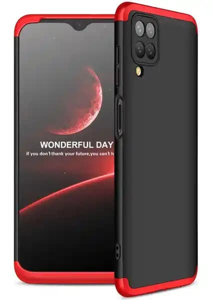 Samsung Galaxy A12 için dayanıklı ve şık 3 parçalı tam koruma kılıfı