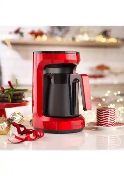 Schäfer Kahvecim Otomatik Türk Kahve Makinesi Kırmızı Renkli, Pratik ve Güvenilir Tasarım