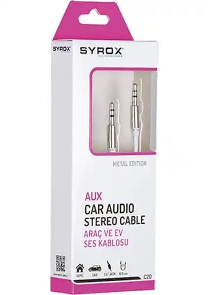 Syrox C20 Ses Aktarımında Güçlü ve Dayanıklı 3.5mm Aux Kablo Özellikleri