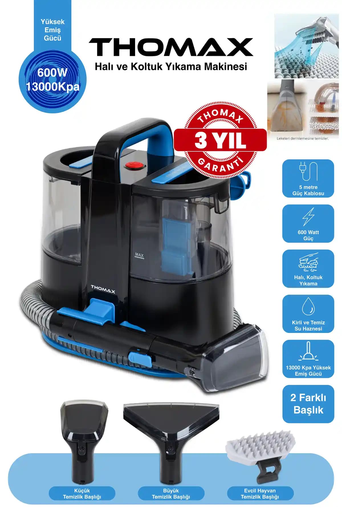 THOMAX Koltuk Halı Yıkama ve Leke Çıkartma Makinesi İncelemesi ve Özellikleri
