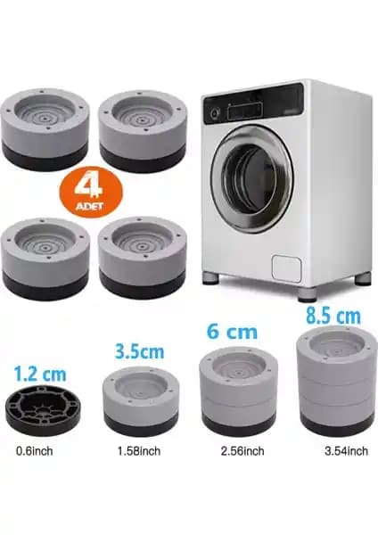 Tineke Petshop Titreşim Önleyici ve Kaydırmaz Ayaklar Seti Çamaşır Makinesi ve Ev Aletleri İçin