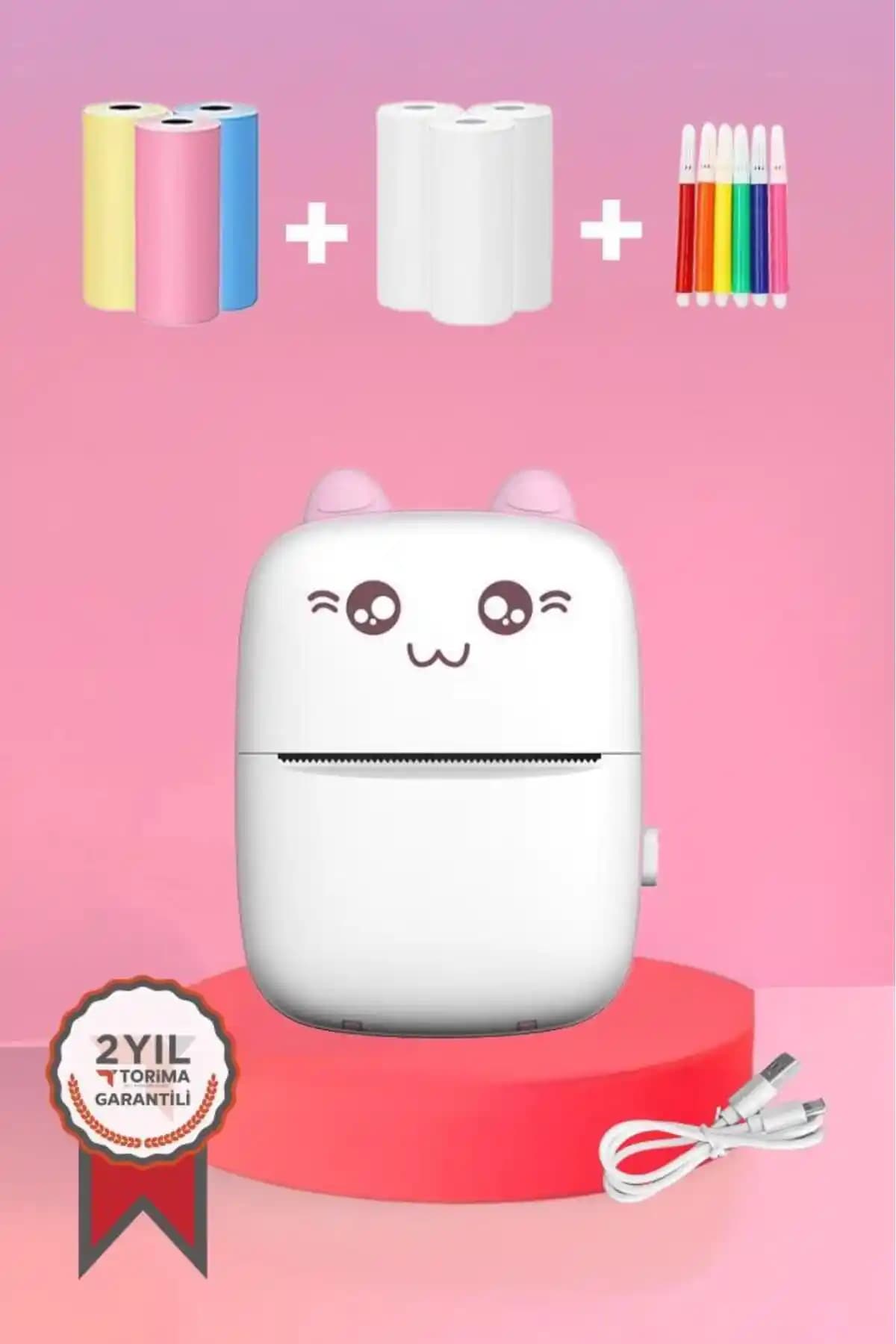 Torima C9 Pembe Mini Yazıcı: Taşınabilir ve Kablosuz Mobil Baskı Çözümü