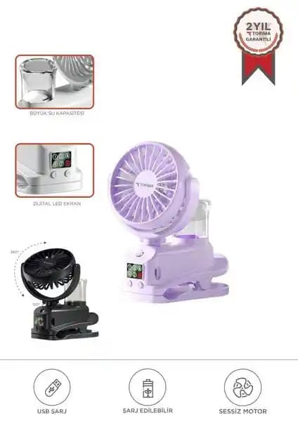 Torima F-14 Mini Masa Fan: Taşınabilir, Su Püskürtmeli ve Uzun Pil Ömrü ile Serinlik Sağlar