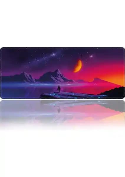 XRades Mor Uzay Oyuncu Mouse Pad 90x40 cm geniş yüzey ve yüksek performanslı tasarım