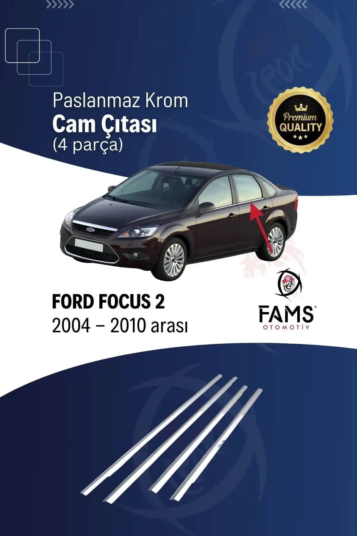 2025'te Ford Focus 2 Sahipleri İçin Krom Cam Çıtasıyla Şıklık ve Dayanıklılık