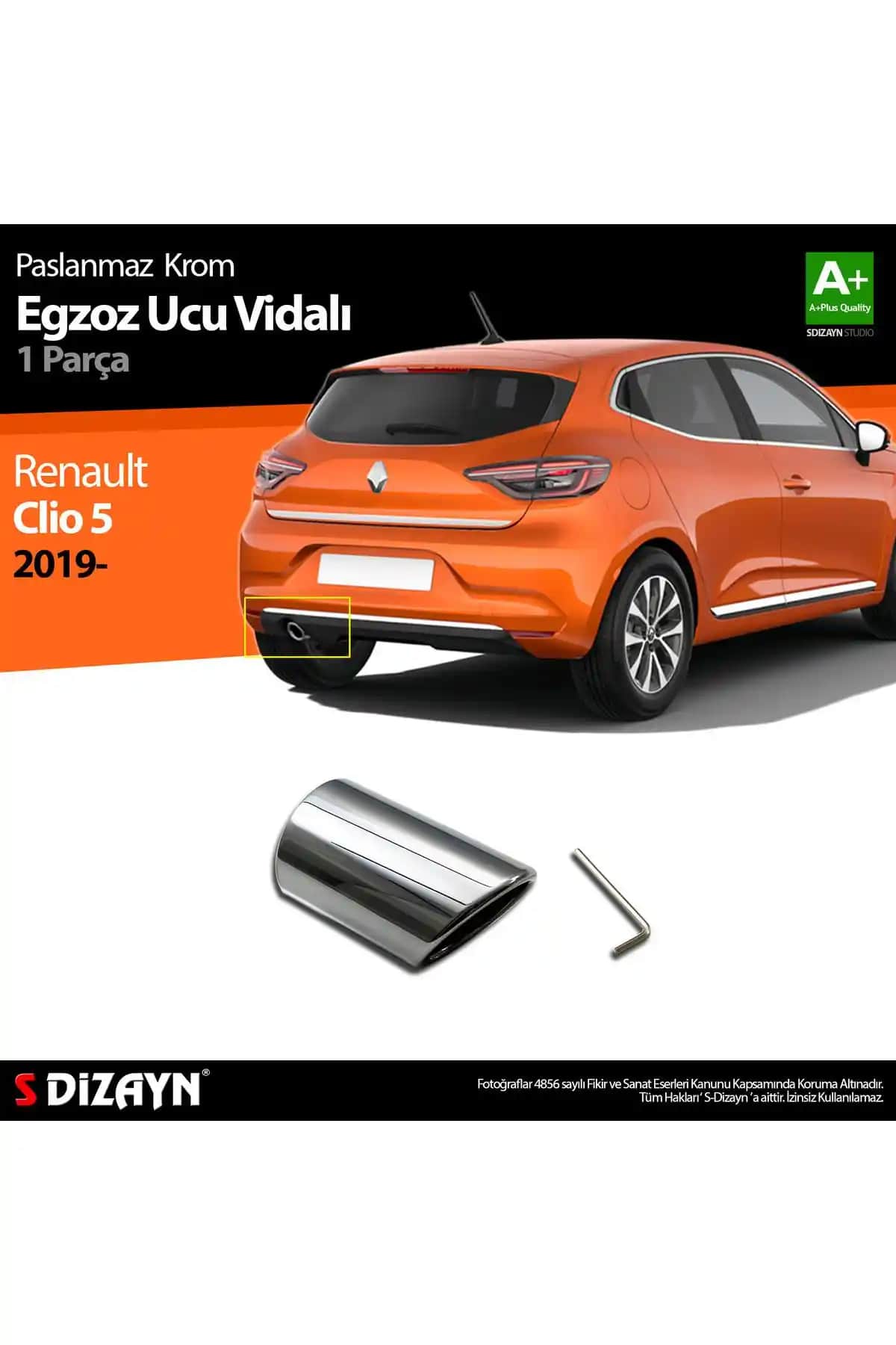 2025'te Renault Clio 5 İçin S Dizayn Krom Egzoz Ucu ile Şıklığı Yakalayın