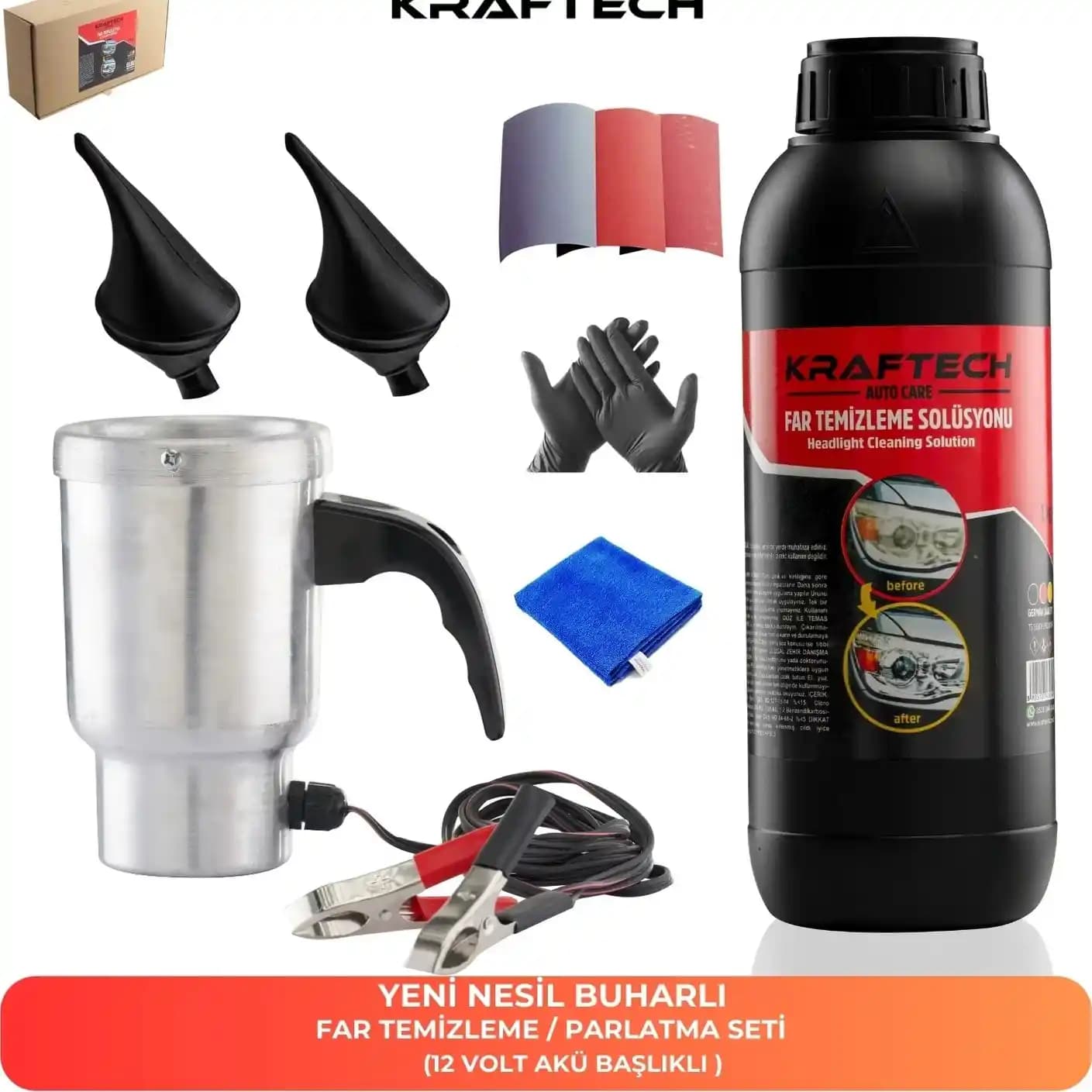 Kraftech Far Temizleme Seti ile Otomotiv Far Bakımında Etkili ve Pratik Çözüm