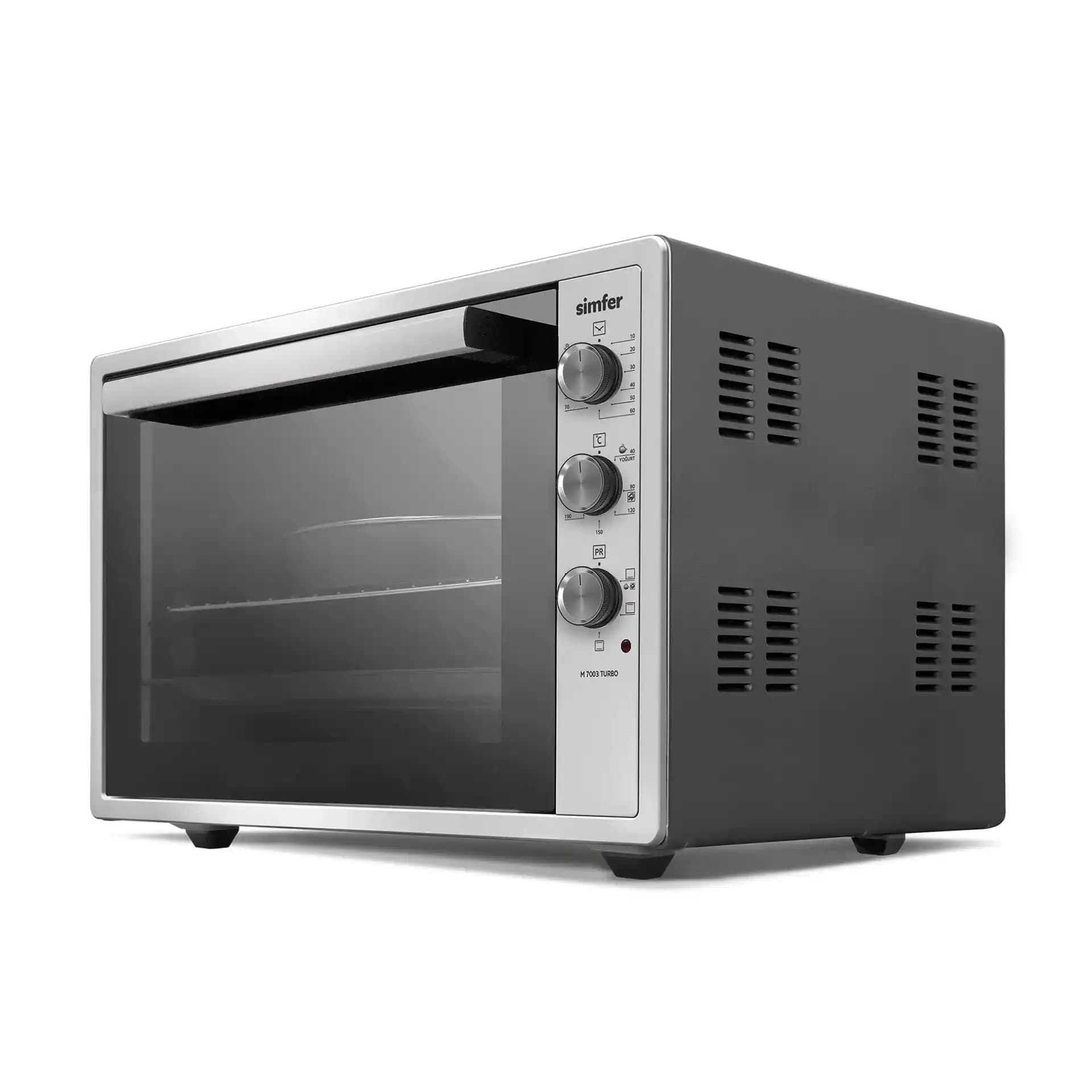 Simfer 7003 Inox Gri 70 Litre Turbo Midi Fırın: Orta Boy Mutfaklar İçin Fonksiyonel Seçenek