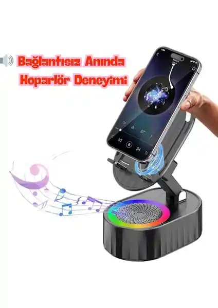 Kleora Kablosuz Işıklı Telefon Hoparlör Standı: Çok Fonksiyonlu ve Estetik Tasarım