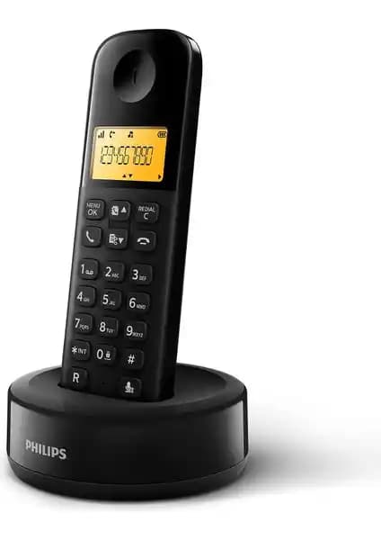 Philips D1601B Siyah Dect Telefonu Modern Tasarımı ve Çevre Dostu Özellikleriyle