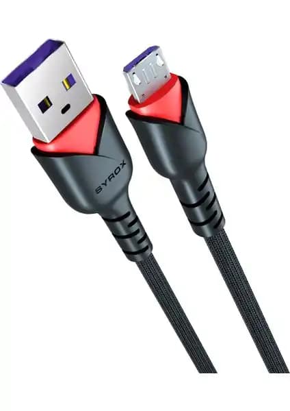 Syrox C91 Micro USB Şarj ve Data Kablosu: Hızlı Şarj ve Güçlü Veri Aktarımı İçin Dayanıklı Tasarım
