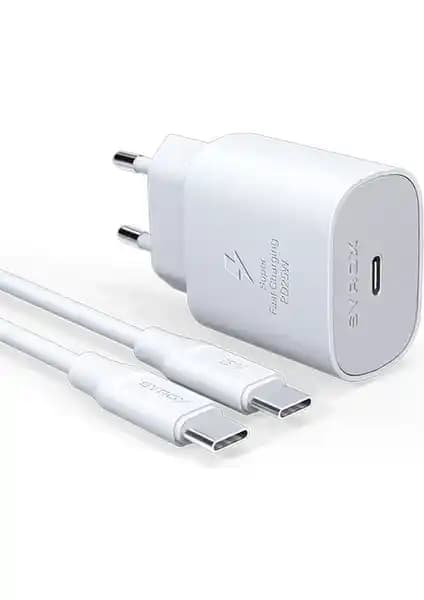 Syrox PD25T 25W Type-C Hızlı Şarj Aleti Seti Güvenilir ve Kompakt Tasarım