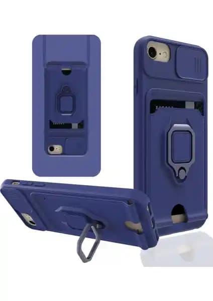 Aqua Aksesuar iPhone 6 Kılıfı: Kartvizitli Silikon Kamera Korumalı Lacivert