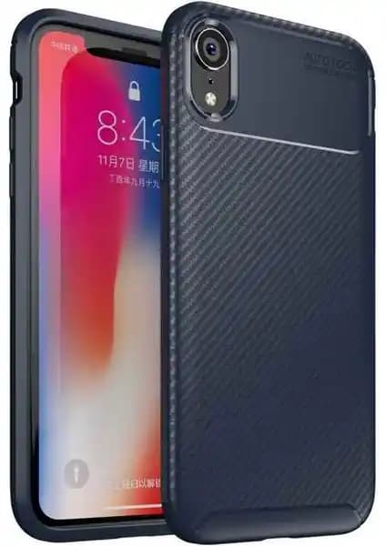 Case 4U Rugged Armor Karbon Desenli Silikon Arka Kapak – iPhone XR İçin Dayanıklı Koruma