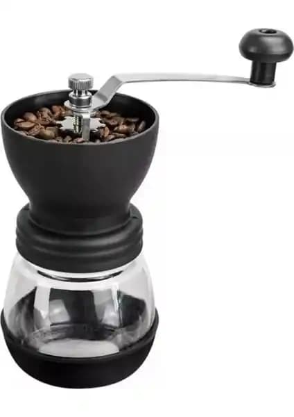 Grossberg Coffee Cam Hazneli Seramik Çekirdek Kahve Öğütücü – Manuel, Kolay Temizleme ve Çoklu Çekim