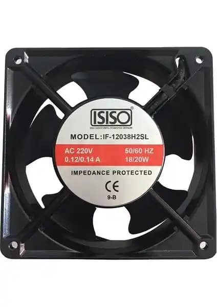 Isiso IF-12038H2SL 220 VAC Kasa Fanı: 120x120x38 mm, Endüstriyel ve Elektronik Soğutma