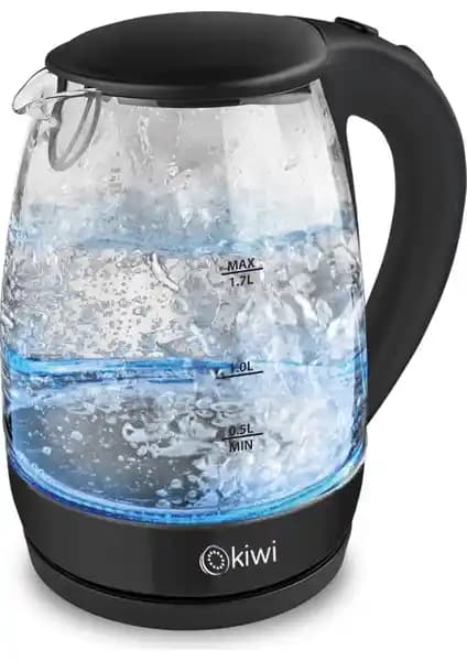 Kiwi KK 3328 Cam Kettle - Siyah: Cam Hazne, LED Gösterge ve 360° Taban Özellikleri