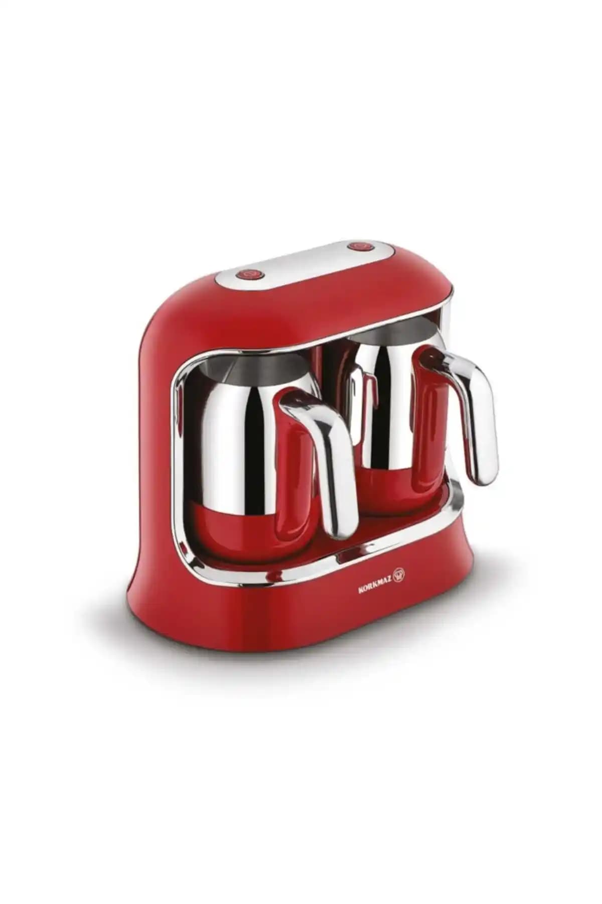 KORKMAZ Kahvekolik Twin A861 Otomatik Kahve Makinesi – 8 Fincan, 2 Hazne, Paslanmaz Çelik