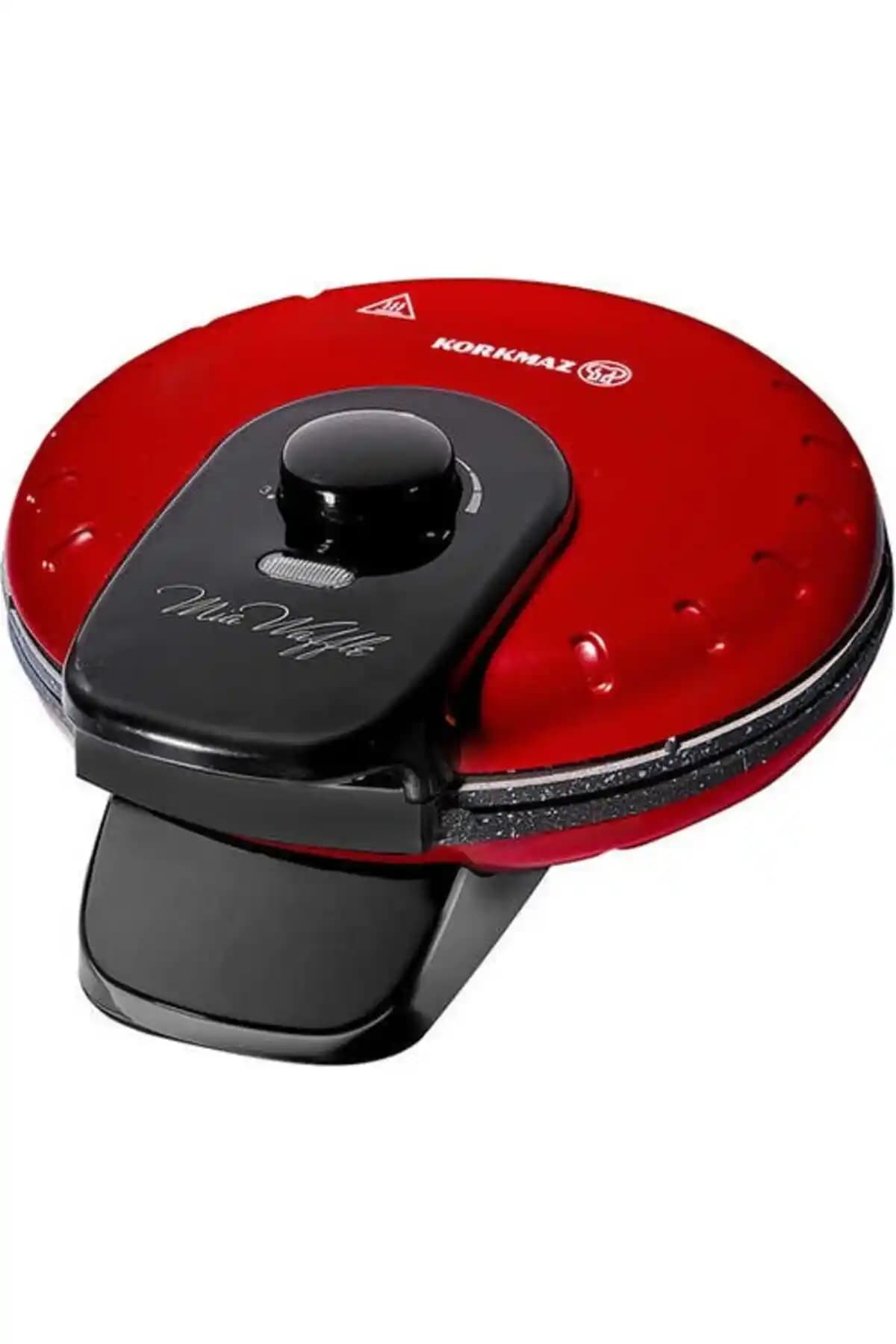 KORKMAZ Mia Waffle Makinası Kırmızı A319-04: Eşit Isı Dağılımı ve 4 Waffle Kapasitesi