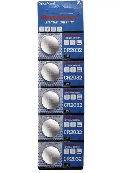 Mettzchrom CR2032 5'li Paket: 3V Lityum Pil, BIOS/Kumanda/Tartı/Saat Uyumlu