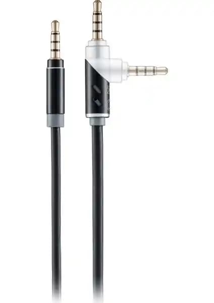 MF Product Acoustic 0209 Dönebilen Uçlu AUX Kablo Siyah 1,5 m 3,5 mm Jak Evrensel Uyum