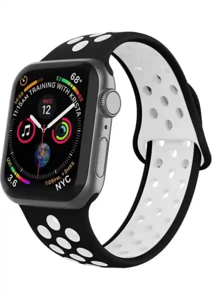 Mi7a Delikli Silikon Kordon: Apple Watch Series 2–7 ve SE için 42–45 mm uyumlu