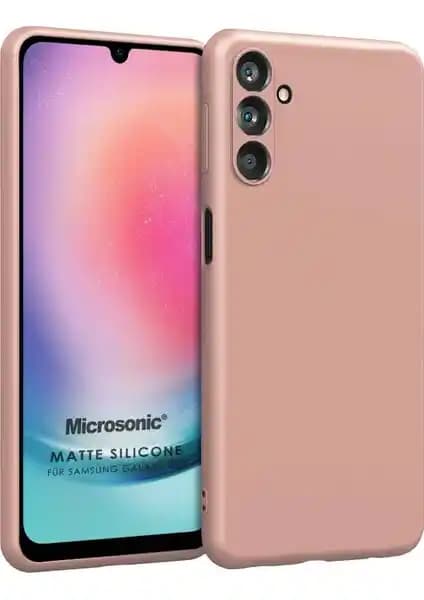 Microsonic Türkiye Rose Gold Matte Silikon Galaxy M34 5G Kılıfı – İnce, Esnek ve Koruyucu