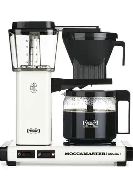 Moccamaster KBG Select Filtre Kahve Makinesi Beyaz Cam Hazneli, 1.2 L Kapasite