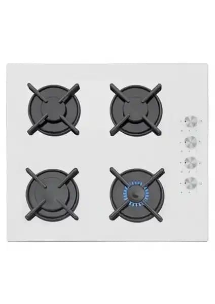 Mutfakta şık tasarım: Simfer 3507 Beyaz Cam Ankastre Gaz Ocak, LPG-Doğalgaz uyumlu