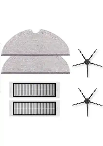 Roborock S5 Max, S6 MaxV ve S6 Pure Uyumlu 6 Parça Aksesuar Seti: Filtre, Fırça ve Mop