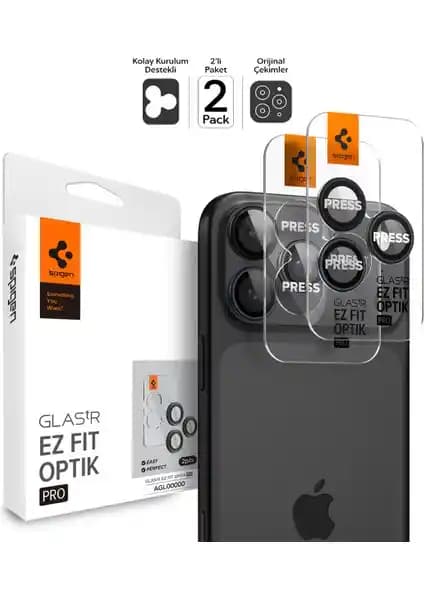 Spigen Glas.tR EZ Fit Optik Pro Kamera Lens Koruyucu – Kolay Kurulum ve Yüksek Dayanıklılık
