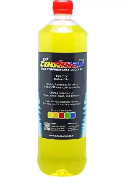 SRF Coolmax 1L Kristal Sarı Bilgisayar Sıvı Soğutma Sıvısı: Korozyon ve Küf Direnci