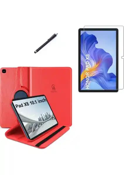 Wowacs Honor Pad X8 10,1 inç için 360° dönen standlı kılıf, ekran koruyucu ve kalem seti
