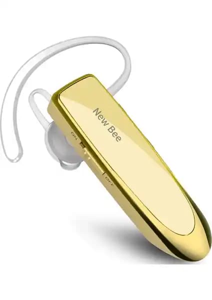 Yeni Bee B41 Tek Kablosuz Bluetooth Kulaklık – Altın, Uzun Pil Ömrü ve Çoklu Eşleşme