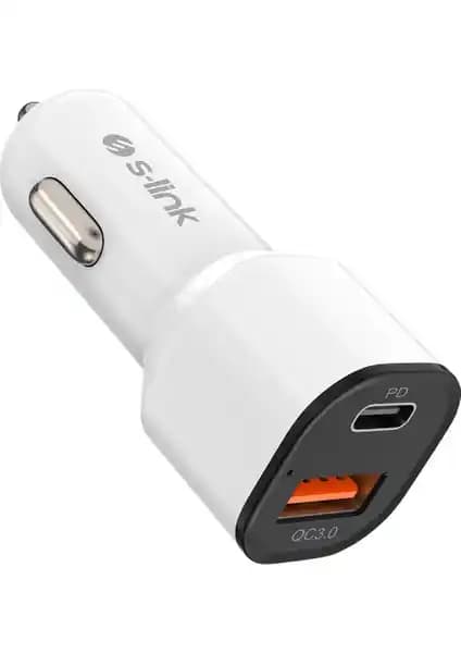 S-Link SL-EC38PD 38W Type-C Araç Şarj Cihazı Hızlı ve Güvenilir Şarj Çözümü