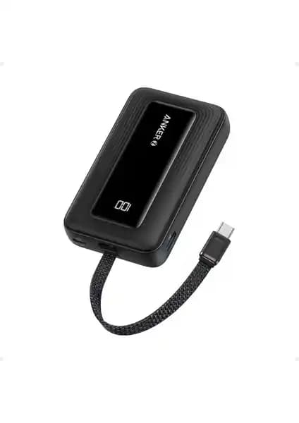 Anker Zolo Powerbank 10K 30W Hızlı Şarj ve USB-C Dahili Kablo ile Taşınabilir Enerji Kaynağı