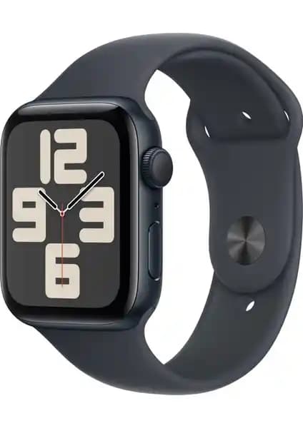 Apple Watch SE GPS 44 mm Gece Yarısı Alüminyum Kasa ve Spor Kordon ile Şık ve Fonksiyonel Akıllı Saat