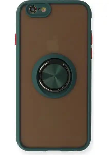 Aqua iPhone 6 Kılıfı Şeffaf Silikon Standlı ve Yüzüklü Tasarım Günlük Koruma