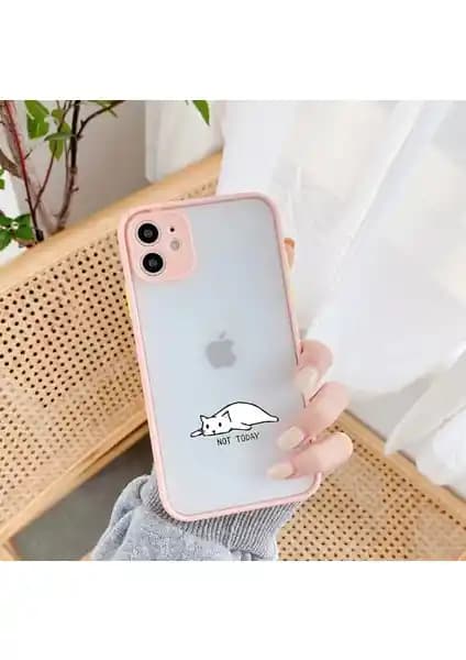 Moodcase Not Today Desen Pembe iPhone 11 Korumalı Telefon Kılıfı Günlük Koruma ve Şıklık Sunar