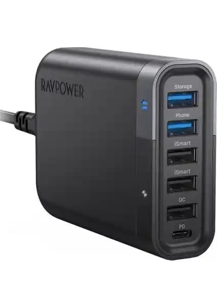 RAVPower RP-UM002 60W USB C Port Şarj ve Dosya Transfer Cihazı Güvenilir ve Çok Fonksiyonlu